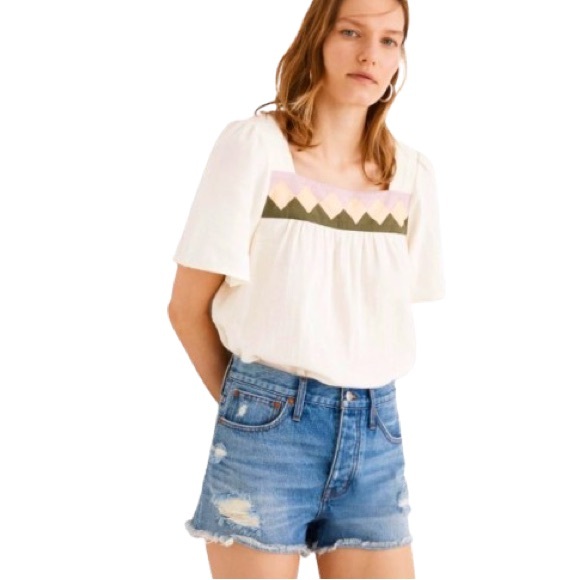 NWOT Madewell Relaxed Ripped Denim Shorts Homecrest Wash Blue Size 28 - Picture 2 of 9